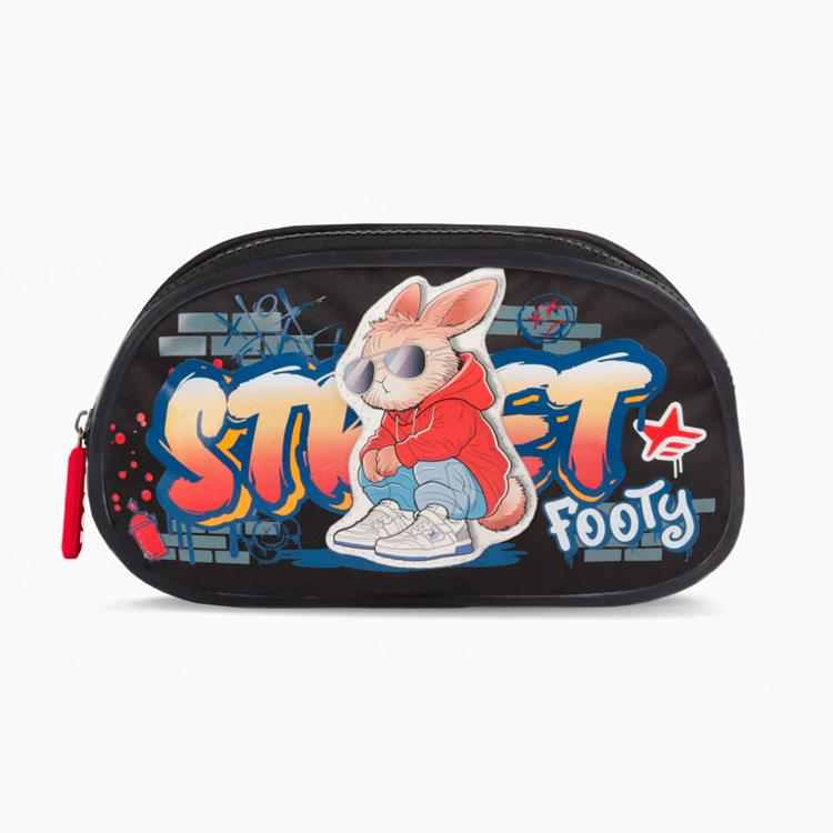 Cartuchera Escolar Footy 2026 Street Style Negra 2 cierres Art.F264040